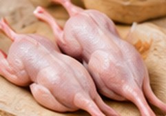 Dressed quail meat