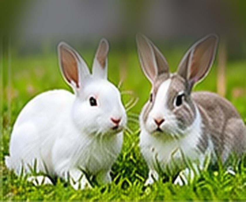 Rabbits on grass